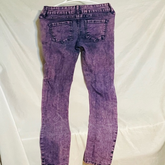 Retro vibe Purple/Pjnk acid wash ladies Sz24 “Forever 21” taper leg cotton jean - Picture 6 of 6